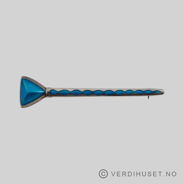 Hovedbilde Brosje i sølv med turkis emalje - Gaudernack