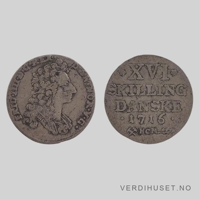 Hovedbilde 16 skilling 1716 Kv g1