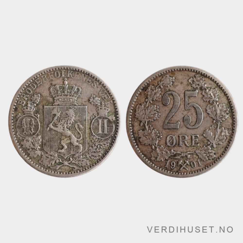 25 øre 1901 Kv 1+