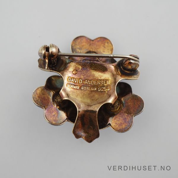 Hovedbilde Brosje i sølv med emalje - D-A