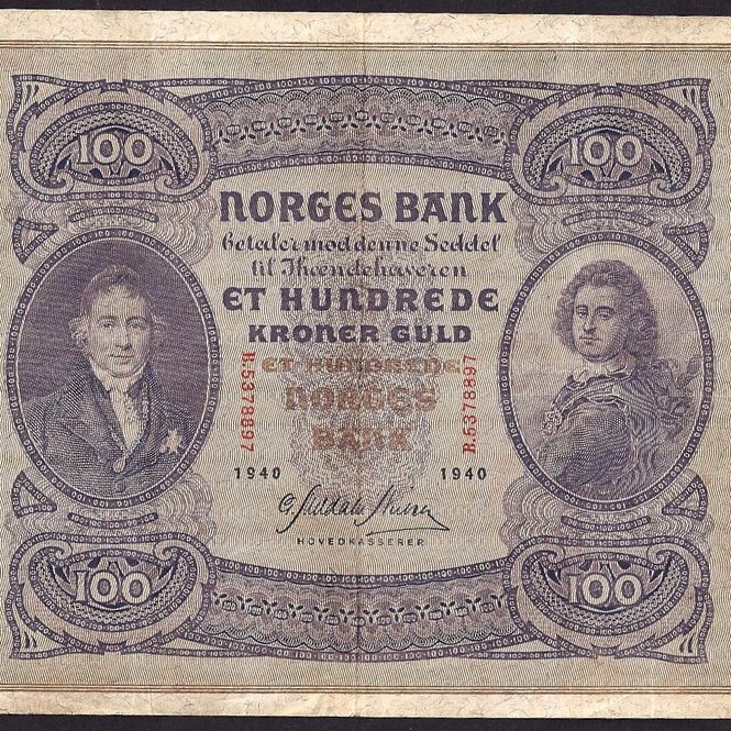 Hovedbilde 100 kr 1940 B kv s1+ (B.5378897)