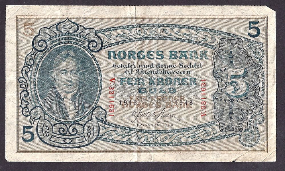 5 kr 1943 V Kv 1- 