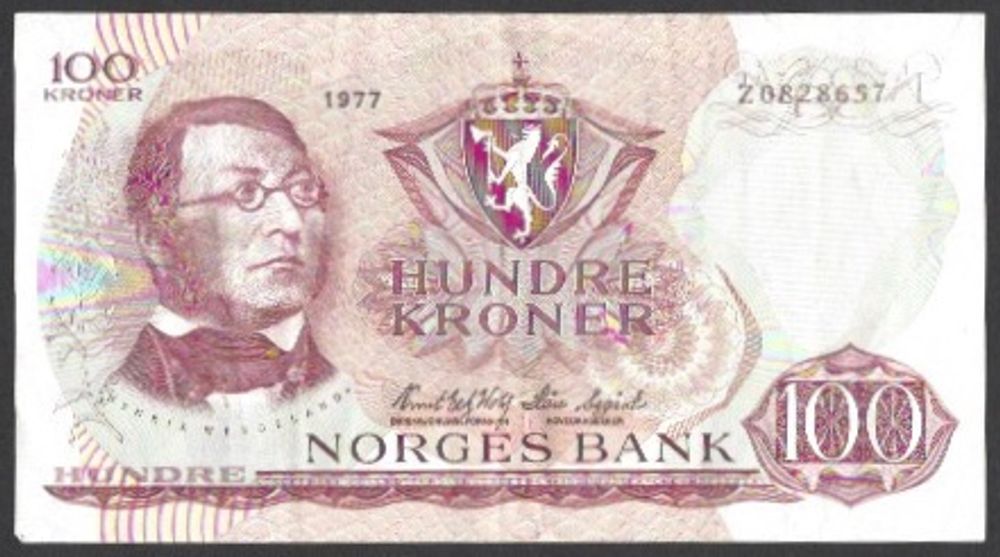100 kr 1977 Z Kv g1 (Z.0828657) - Erstatning