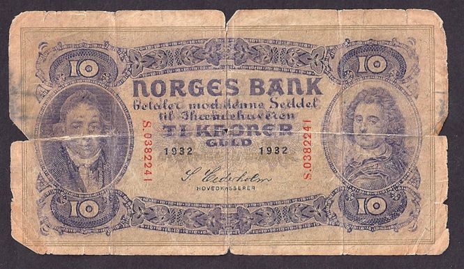 Hovedbilde 10 kr 1932 s Kv 1-/2