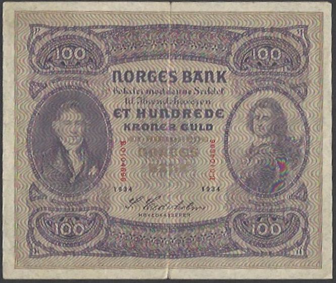 Hovedbilde 100 kr 1934 B kv VF (B.0104696)