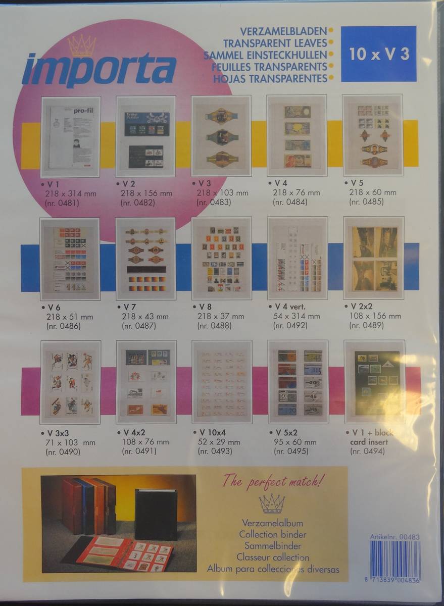 Plastlommer til sedler, V3 - 10 stk (Euro-system )