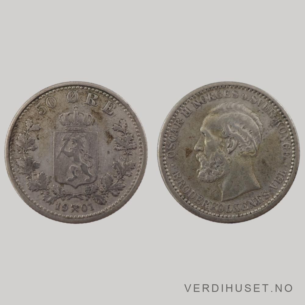 50 Øre 1901 Kv 1+