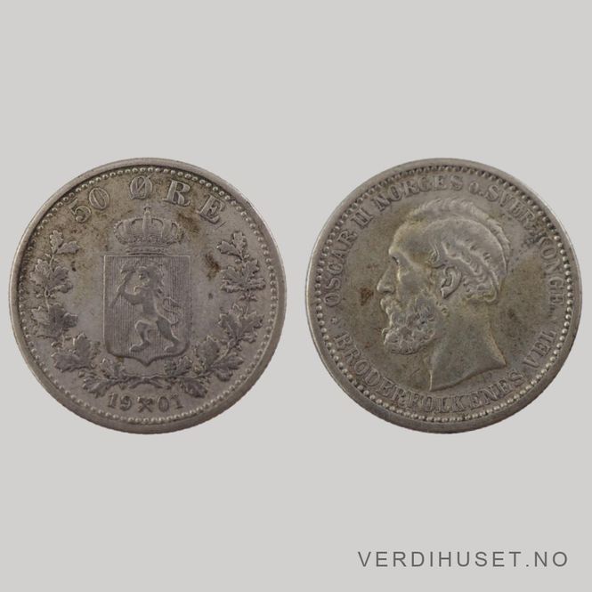Hovedbilde 50 Øre 1901 Kv 1+