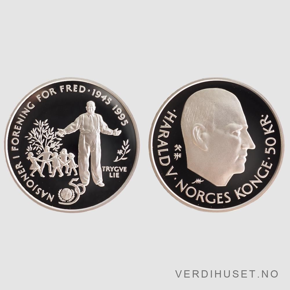 50 Kr 1995 - 50 års jubileum for FN, sølv