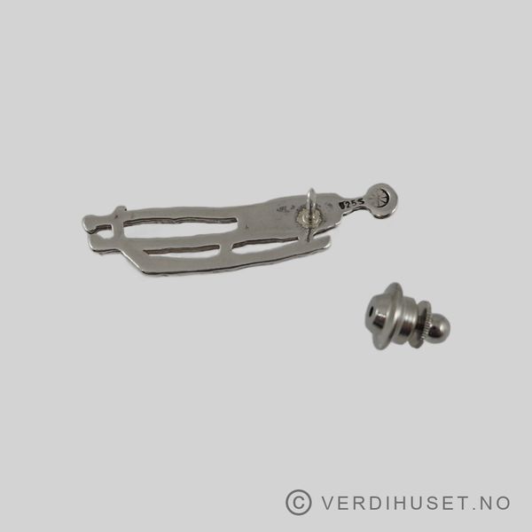 Hovedbilde Nål/Pin i sølv med OL-piktogram - Aking