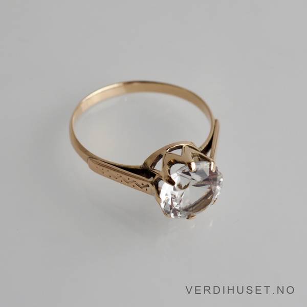 Hovedbilde Ring i 14 K gull med blank sten