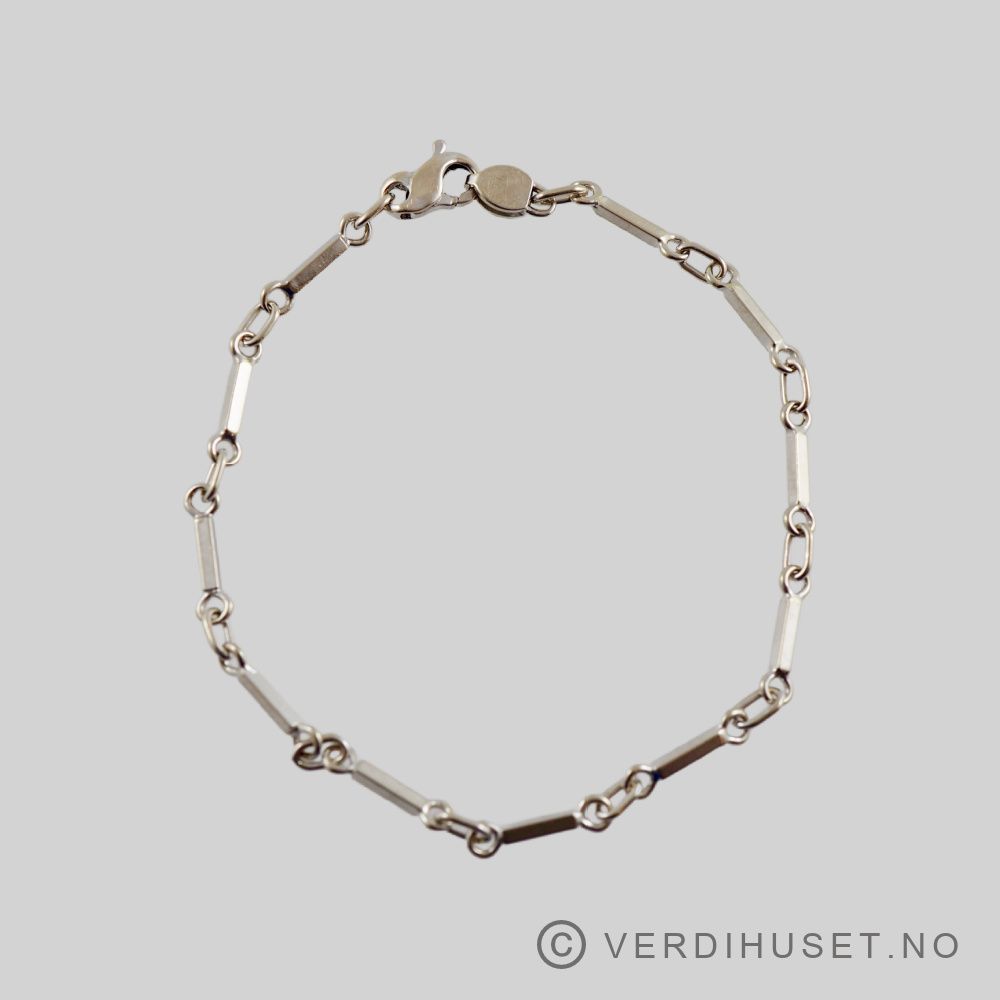 Armbånd i 18 K hvitt gull
