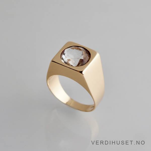 Hovedbilde Ring i 14 K gull med blank sten