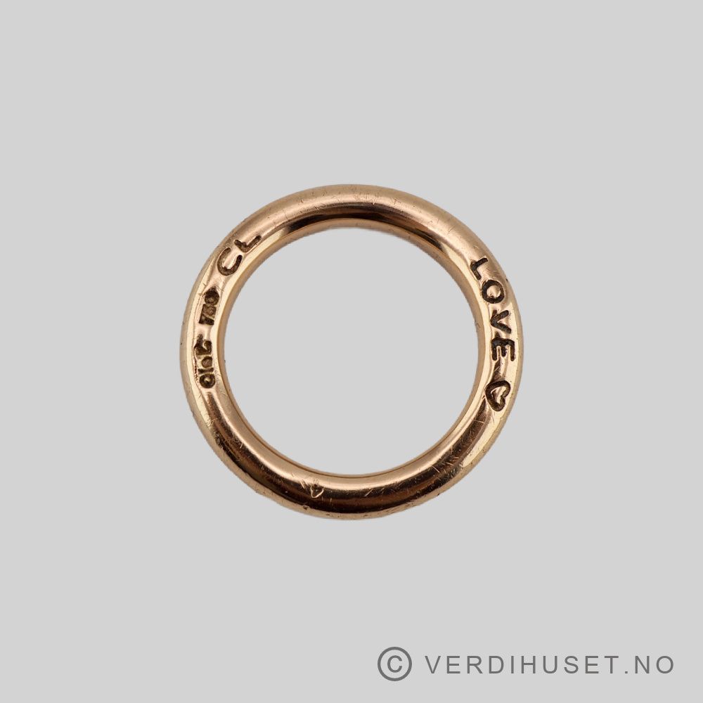 Massiv ring i 18 K rosegull, 