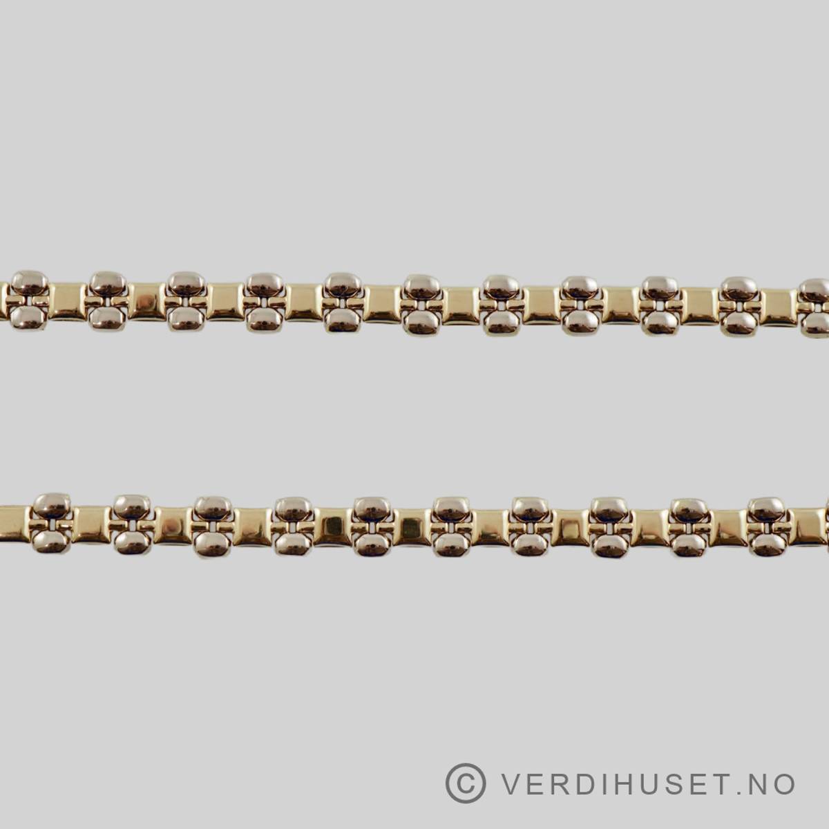 Halssmykke i 14 K hvitt og gult gull