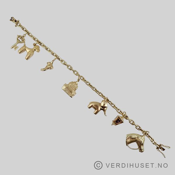 Hovedbilde Armbånd i 14 K gull med charms