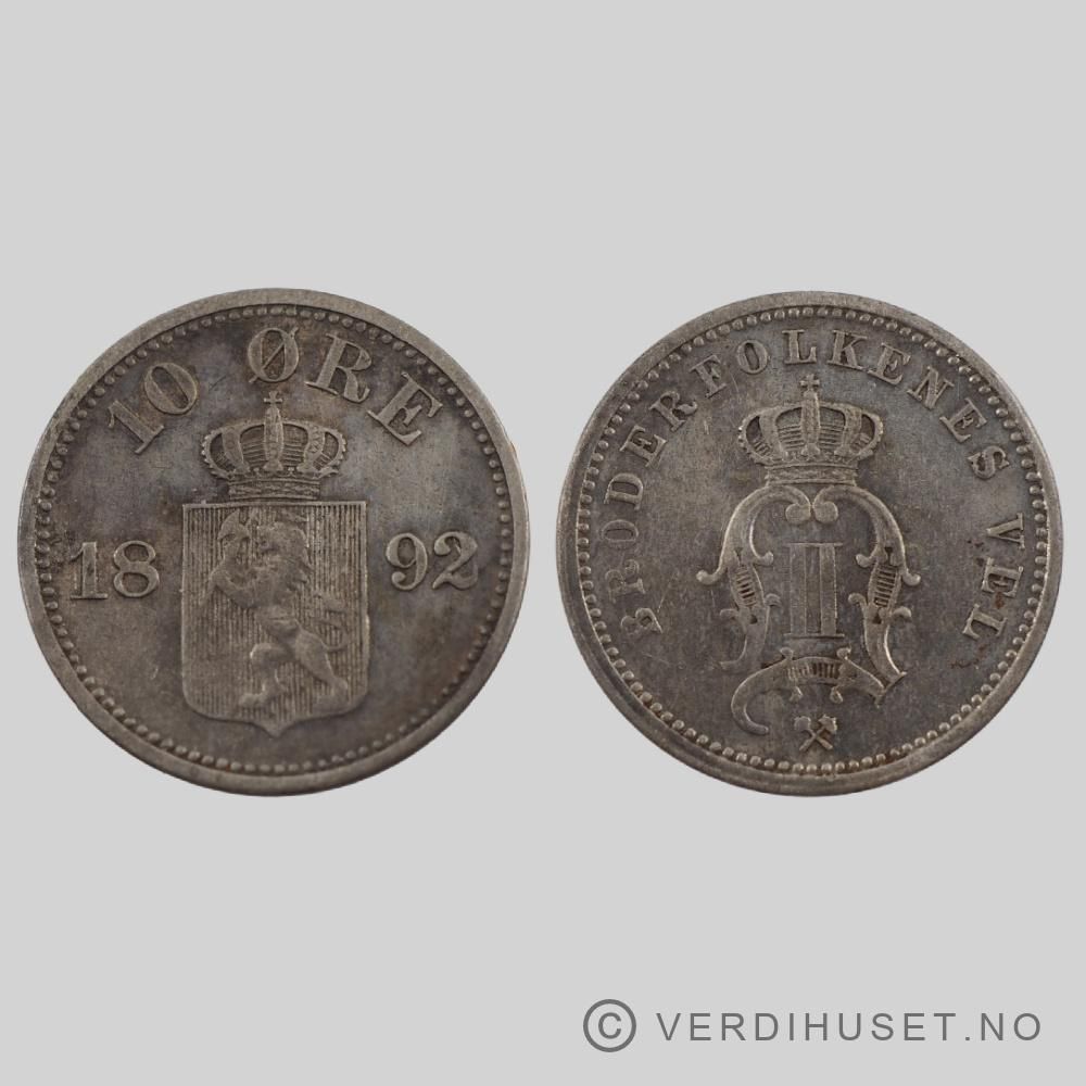 10 Øre 1892 Kv g01