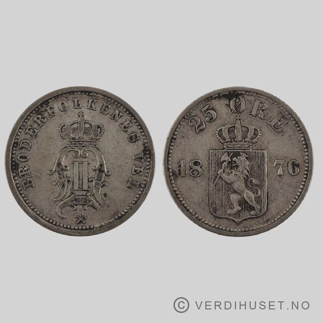 Hovedbilde 25 Øre 1876 Kv g1+
