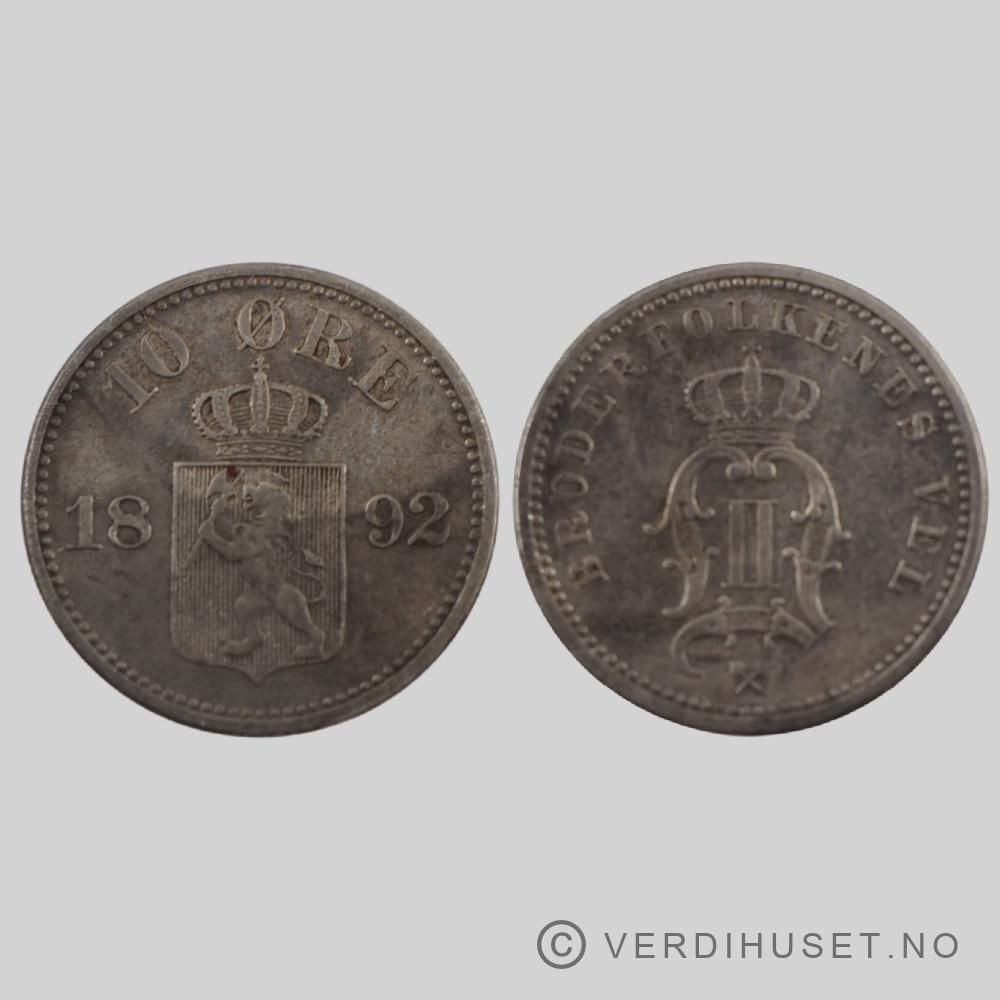 10 Øre 1892 Kv  1+