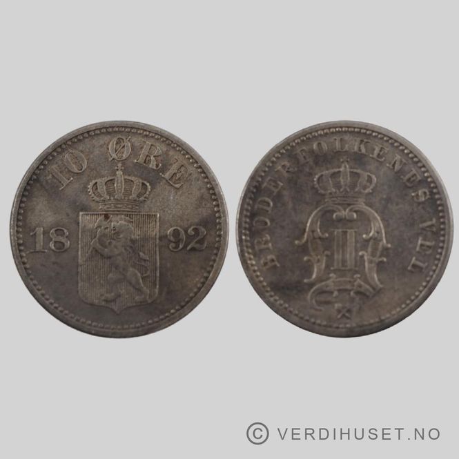 Hovedbilde 10 Øre 1892 Kv  1+
