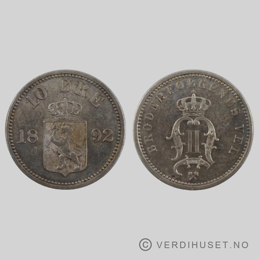 10 Øre 1892 Kv 01