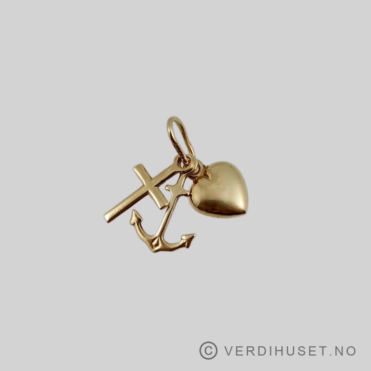 Charm i 14 K gull - Tro, Håp & Kjærlighet