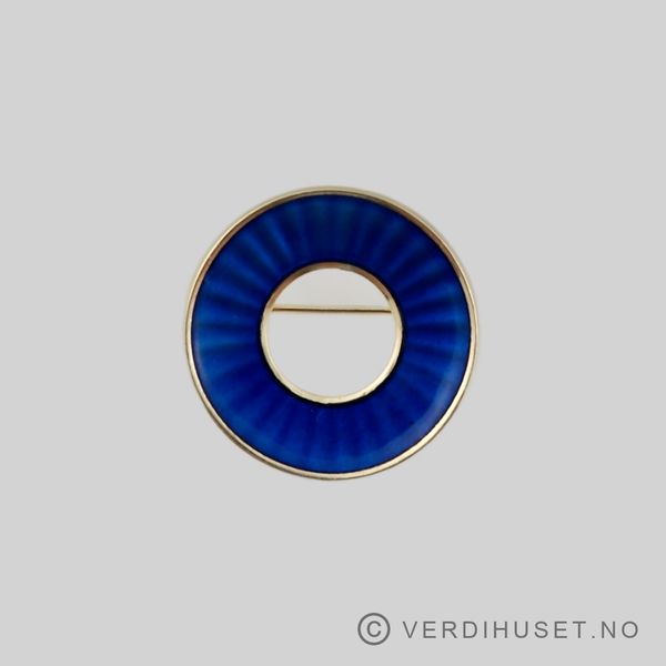 Hovedbilde Brosje i forgylt sølv med blå emalje - Einar ...