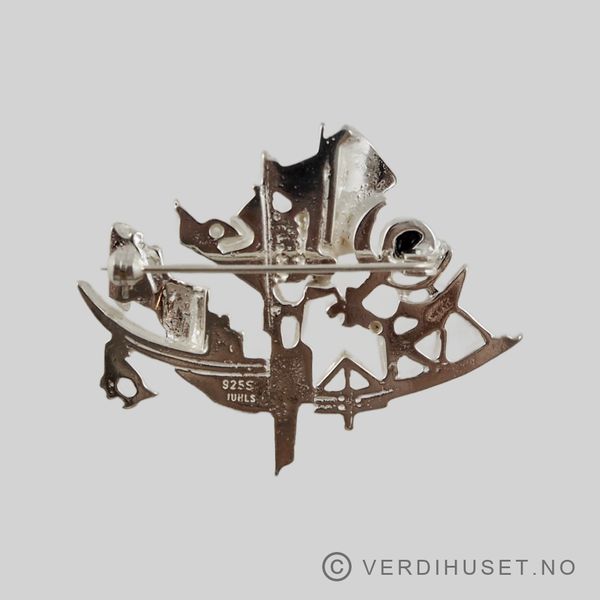 Hovedbilde Brosje i sølv med onyx - Juhls, Kautokeino