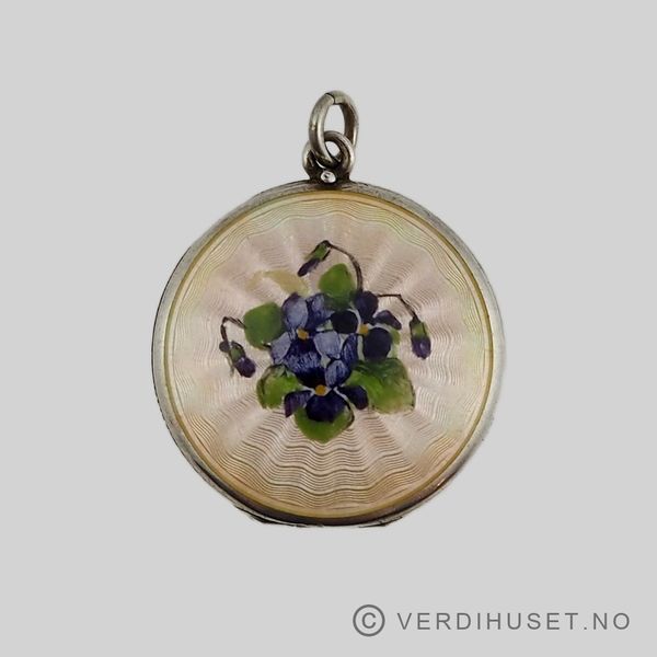 Hovedbilde Anheng/Medaljong i sølv med emalje