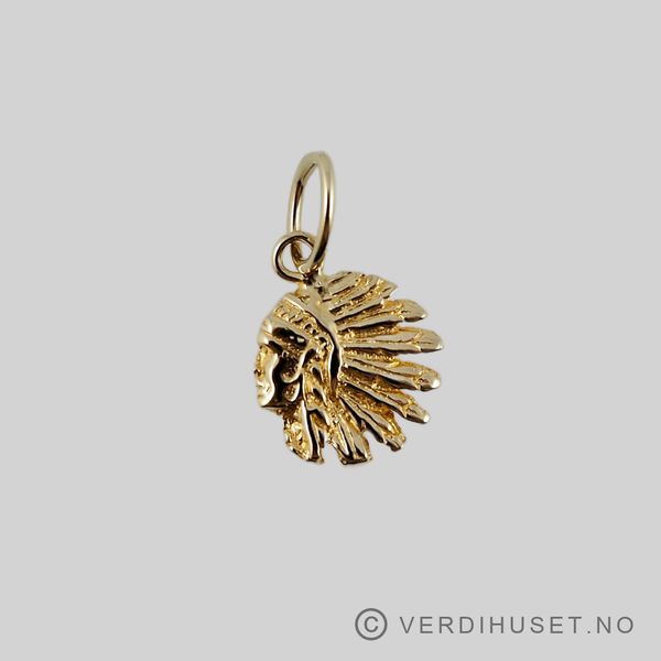 Hovedbilde Charm i 14 K gull - Indianer