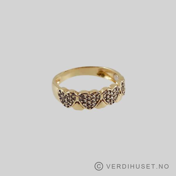 Hovedbilde Ring i 18 K gull med blanke stener