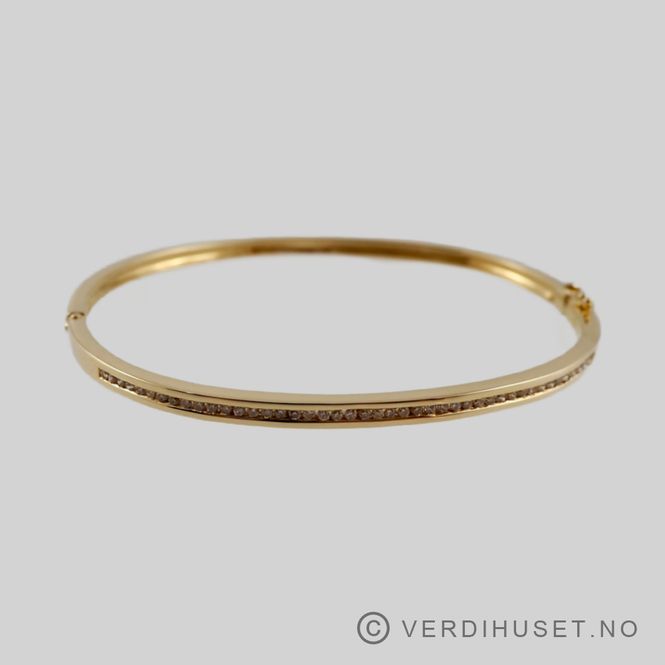 Hovedbilde Armring i 18 K gull med blanke stener