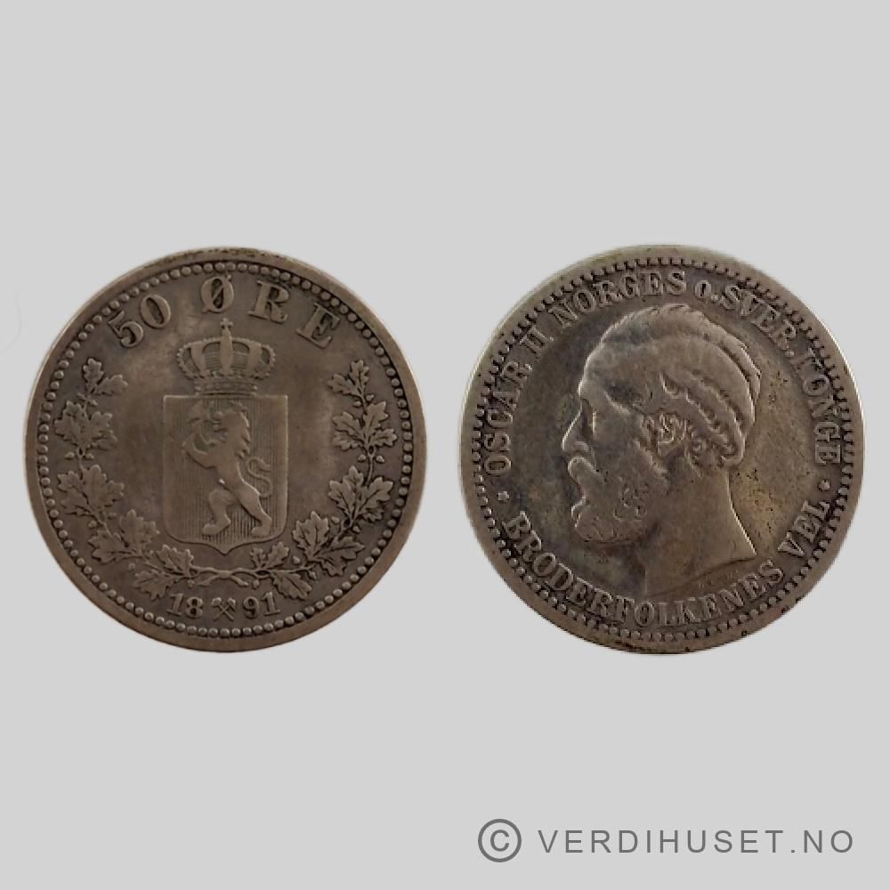 50 Øre 1891 Kv 1