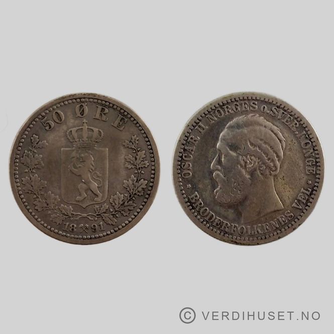 Hovedbilde 50 Øre 1891 Kv 1