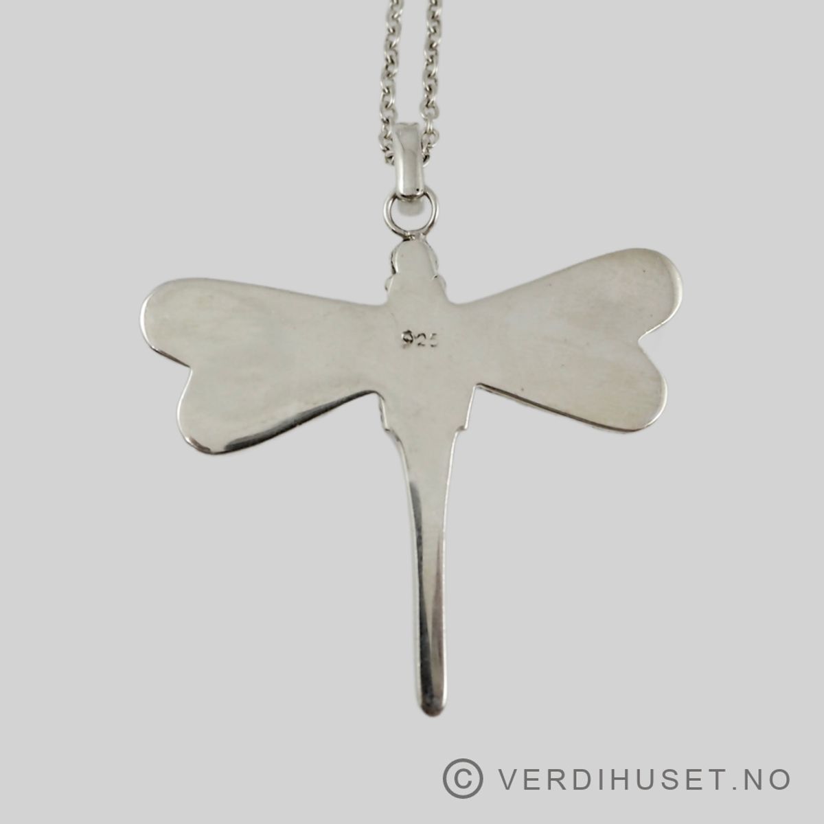 Anheng i sølv med stener - 