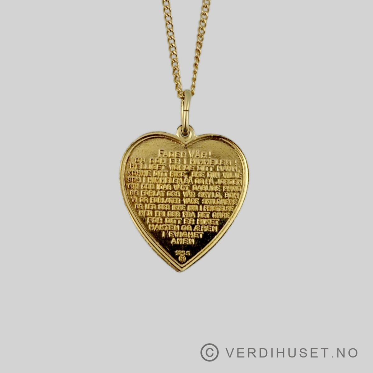 Anheng/Hjerte i forgylt sølv med hvit emalje - Ivar T. Holth