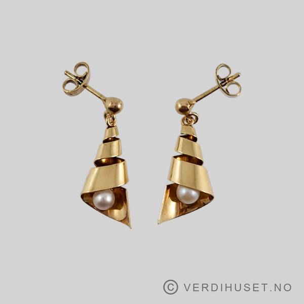 Hovedbilde Ørepynt i 14 K gull med perle